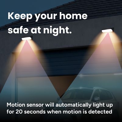 Image showing  Outdoor Solar Aluminum Rounded Wall Sconce with Motion Sensor & LED Lightbar