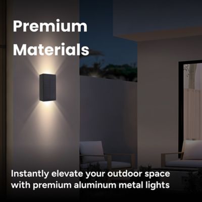 Image showing  Outdoor Solar Aluminum Wall and Fence Light with Dual-Direction LED