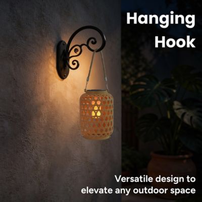 Image showing  Outdoor Solar Rattan-Style LED Lantern with Handle