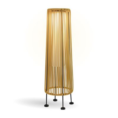Techko Indoor Outdoor Solar Takumi Bamboo-Style Floor Lamp