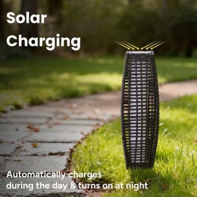 Image showing  Outdoor Hikari Bamboo-Style Solar Floor Lamp