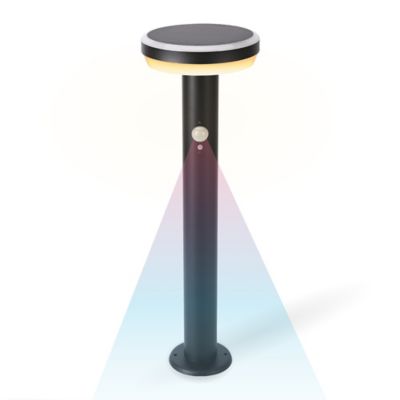 Techko Outdoor Solar Aluminum Round Pathway Light with Motion Detection