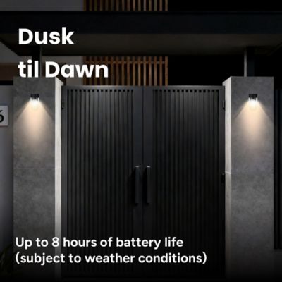Image showing  Outdoor Solar Aluminum Motion Sensor Wall Sconce with Edison Bulb & Carbon Trim