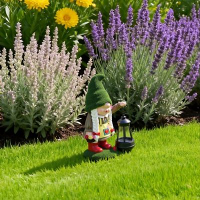 Image showing  Gartenlicht Greta Outdoor Solar Lantern Gnome Statue with Integrated LED Lantern