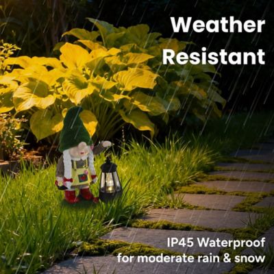 Image showing  Gartenlicht Greta Outdoor Solar Lantern Gnome Statue with Integrated LED Lantern