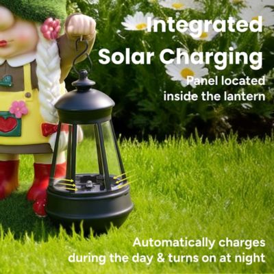 Image showing  Gartenlicht Greta Outdoor Solar Lantern Gnome Statue with Integrated LED Lantern
