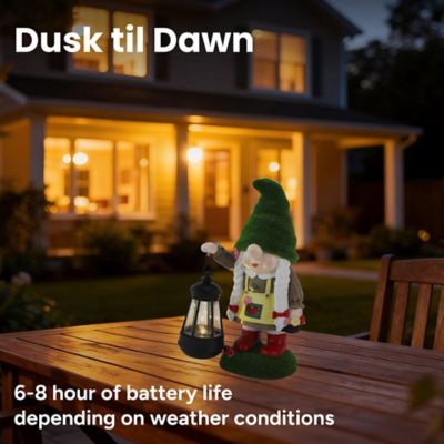 Image showing  Gartenlicht Greta Outdoor Solar Lantern Gnome Statue with Integrated LED Lantern