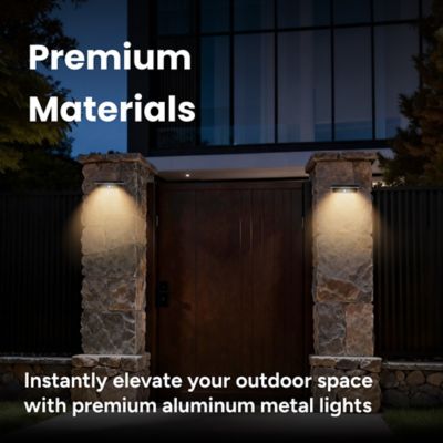Image showing  Outdoor Solar Aluminum Wall Sconce with Motion Sensor & LED Lightbar