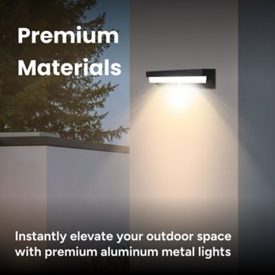 Image showing  Outdoor Solar Aluminum Long Wall Sconce with Motion Sensor and LED Lightbar