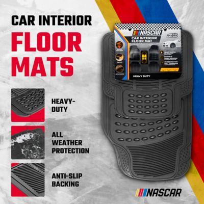 Image showing  Premium Car Floor Mats, 4-Piece Set Heavy Duty All-Weather Rubber Universal Trim-to-Fits