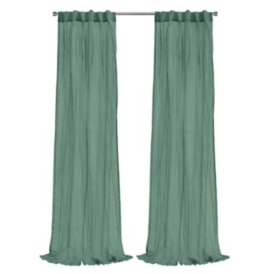Image showing  Paloma Sheer Dual Header Crushed Curtain Panel