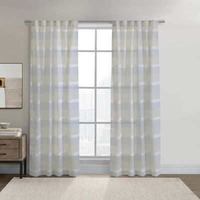 Habitat Nathan Stripe Sheer Dual Header Curtain Panel