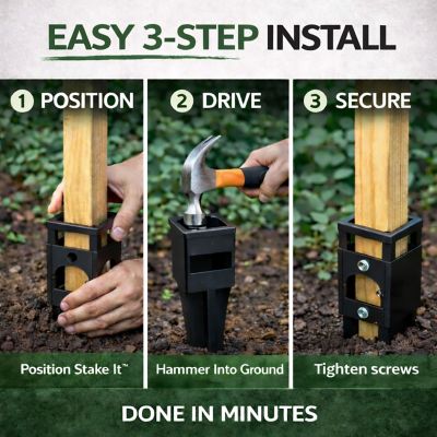 Image showing  Heavy Duty No-Dig Ground Anchor Easy Install Post Support for Signs, Trellis & Outdoor Use, 2 pk.