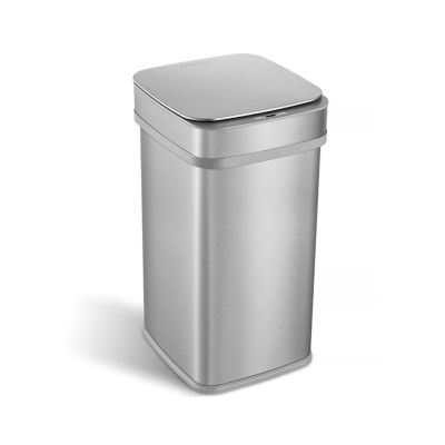Image showing  ONT-50-82SL Nova Series 13 gal. Silver Square Odor-Neutralizing Smart Trash Can
