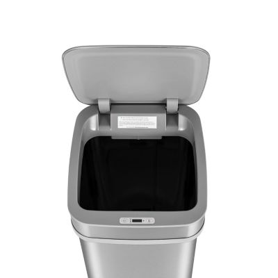 Image showing  ONT-50-82SL Nova Series 13 gal. Silver Square Odor-Neutralizing Smart Trash Can