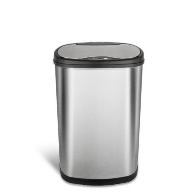 Ninestars DZT-50-25 Rectangular 13.2 gal. Stainless Steel Motion Sensor Trash Can