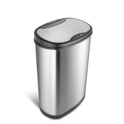 Image showing  DZT-50-25 Rectangular 13.2 gal. Stainless Steel Motion Sensor Trash Can