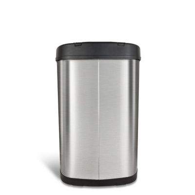 Image showing  DZT-50-25 Rectangular 13.2 gal. Stainless Steel Motion Sensor Trash Can