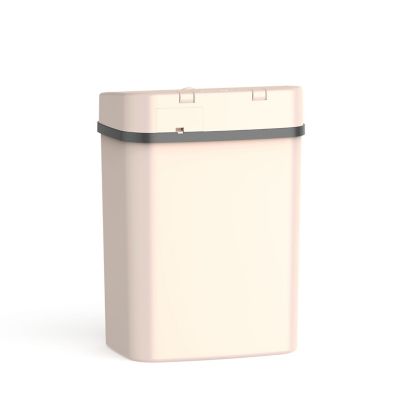 Image showing  DZT-12-5WH Rectangular 3.2 gal. White Plastic Motion Sensor Trash Can
