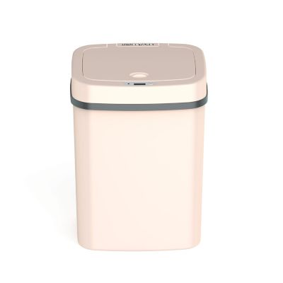 Image showing  DZT-12-5WH Rectangular 3.2 gal. White Plastic Motion Sensor Trash Can