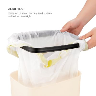 Image showing  DZT-12-5WH Rectangular 3.2 gal. White Plastic Motion Sensor Trash Can