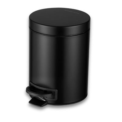 Ninestars SOT-5-1MB 1.3 gal. Matte Black Step-On Trash Can