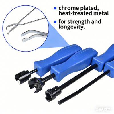 Image showing  Professional Drum Brake Tool Set with Spring Removal Tool, Brake Retaining Spring Tool, Brake Spring Pliers, 8 pc.
