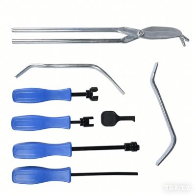 Image showing  Professional Drum Brake Tool Set with Spring Removal Tool, Brake Retaining Spring Tool, Brake Spring Pliers, 8 pc.