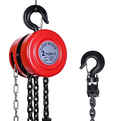 Eisen Hand Chain Hoist, 10 Feet with 2 Heavy-Duty Hooks, 2 Ton (4400 lb.) Capacity
