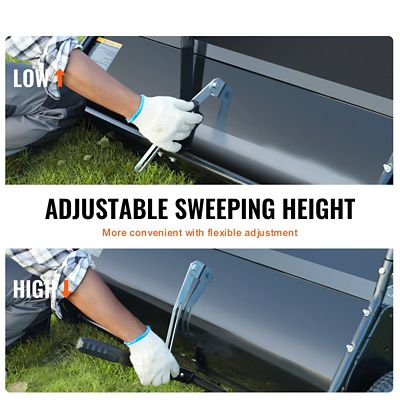 Image showing  Tow Behind Lawn Sweeper, 50 in. Width, 26 cu. ft. Leaf Grass Collector, Heavy Duty, Adjustable Height for Yard Farm