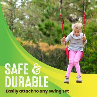 Image showing  Tree Outdoor Swing, Seat Replacement, Comfortable Heavy Duty Rubber Coated Chains, Weather Resistant