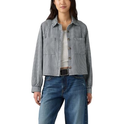 Levi's Women's Tini Long-Sleeve Utility Shirt Railroad Stripe