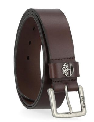 Timberland 38mm Double Logo Leather Belt