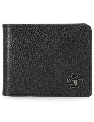 Timberland Leather Passcase Wallet With Metal Logo