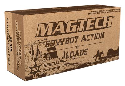 Magtech Cowboy Action .38 Special 125-Grain Lead Flat Nose Handgun Ammunition, 50 Rounds