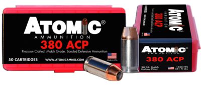 Atomic Ammunition Precision Craft .380 ACP 90-Grain Hollow Point Handgun Ammunition, 50 Rounds