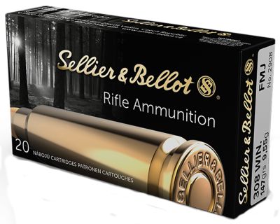 Sellier & Bellot .308 Win 147-Grain Full Metal Jacket Rifle Ammunition, 20 Rounds