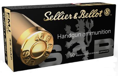 Sellier & Bellot .45 GAP 230-Grain Full Metal Jacket Handgun Ammunition, 50 Rounds