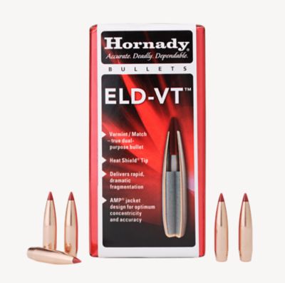 Hornady ELD-V .22 Caliber 62-Grain Reloading Rifle Bullets, 100 Rounds