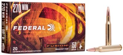 Federal Fusion .270 Win 150-Grain Bonded Soft Point Rifle Ammunition, 20 Rounds
