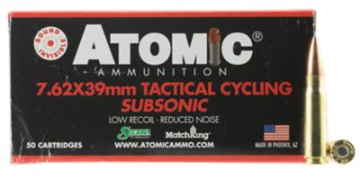 Atomic Ammunition Subsonic 7.62X39mm 220-Grain Hollow Point Boat Tail Rifle Ammunition, 50 Rounds