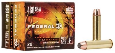 Federal Fusion Handgun .460 S&W Magnum 260-Grain Fusion Soft Point Handgun Ammunition, 20 Rounds