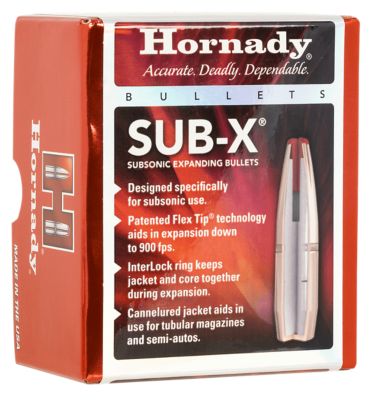Hornady Sub-X 7.62X39mm 255-Grain Reloading Rifle Bullets, 100 Rounds