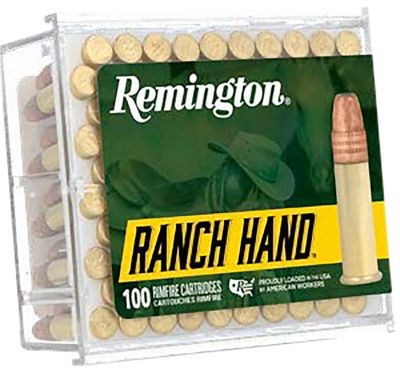 Remington Ammunition Ranch Hand .22 Long Rifle 40-Grain Plated Lead Round Nose Rimfire Ammunition, 100-Rounds