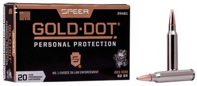 Speer Ammo Gold Dot Personal Protection .223 Remington 62-Grain Soft Point Rifle Ammunition, 20 Rounds