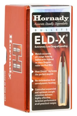 Hornady ELD-X .22 Caliber 80-Grain Extremely Low Drag-eXpanding Reloading Rifle Bullets, 100 Rounds
