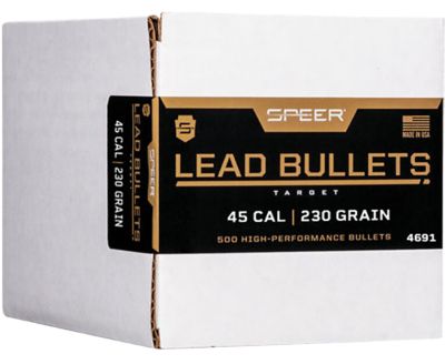 Speer Ammo .45 Caliber 230-Grain Lead Round Nose Reloading Rifle Bullets, 500 Rounds