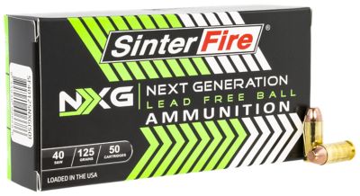 SinterFire Next Generation (NXG) .40 S&W 125-Grain Lead Free Ball Handgun Ammunition, 50 Rounds