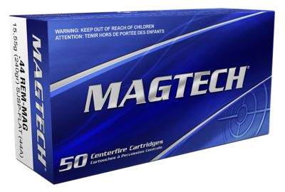 Magtech Range/Training .44 Magnum 240-Grain Semi-Jacketed Soft Point Flat Handgun Ammunition, 50 Rounds
