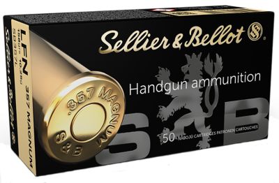 Sellier & Bellot .357 Magnum 158-Grain Lead Flat Nose Handgun Ammunition, 50 Rounds